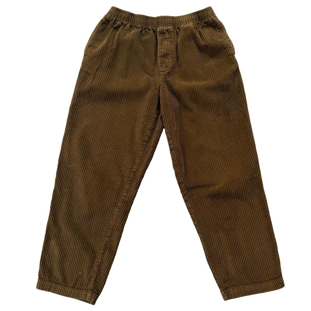 Urban Outfitters Elastic Waist Cordouroy Pants Wide Twill Green Size M Pockets